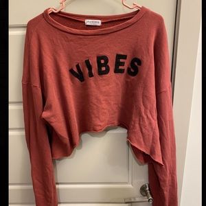 Vibes Auburn Crop Sweatshirt